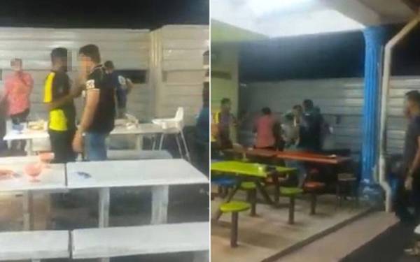 Video pergaduhan di Kompleks Makanan Medan Renong Padang Kota Lama tular di laman sosial sejak Rabu.