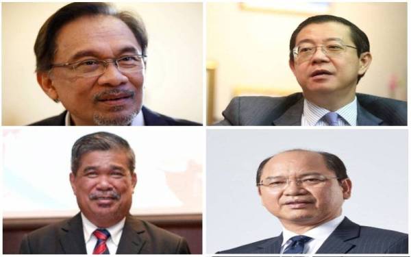 Anwar Ibrahim, Lim Guan Eng, Mohamad Sabu dan Wilfred Madius.