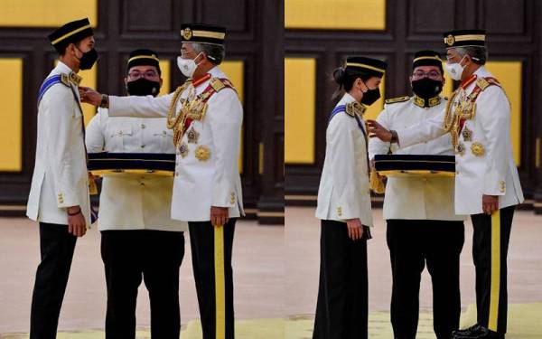 Yang di-Pertuan Agong Al-Sultan Abdullah Ri'ayatuddin Al-Mustafa Billah Shah berkenan mengurniakan Darjah Kebesaran Panglima Mahkota Wilayah (PMW) membawa gelaran Datuk kepada Latif Romly dan Leong Mun Yee di Istana Negara baru-baru ini.