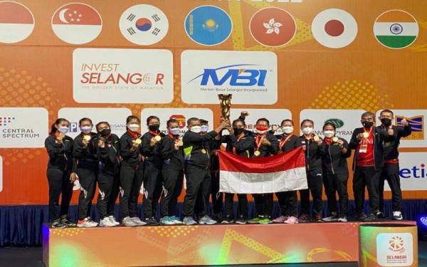 Indonesia merangkul kejuaraan BATC 2022 selepas menewaskan Korea Selatan pada Ahad. - Foto Badminton Asia