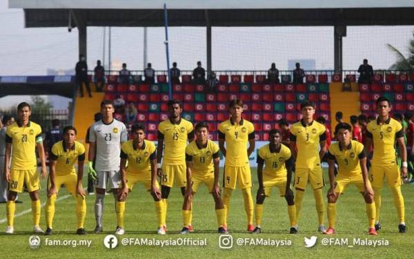 SKUAD B-23 negara wajib melakar kemenangan dengan meledak dua gol tanpa bolos bagi memastikan tiket ke peringkat seterusnya menjadi kenyataan. FOTO - FAM