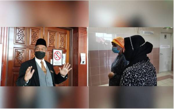 Ibrahim ditemui media selepas prosiding kes ditangguhkan pada 25 April ini dan Puteri Zaleha (kiri) turut hadir ke Mahkamah Rendah Syariah Ipoh.