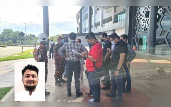 Anggota bomba membuat pemantauan di beberapa lokasi sekitar Selangor berikutan gegaran gempa bumi yang dirasai pada pagi Jumaat. - (Gambar kecil: Amir Satria)