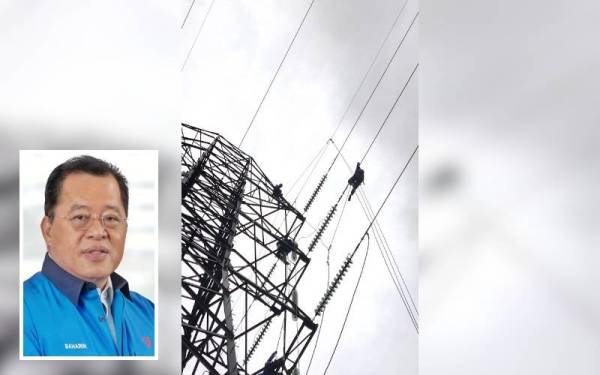 Pasukan Pepasangan Talian Atas Grid TNB sedang melakukan kerja-kerja pemasangan wayar pembumian sementara di menara Talian 132kV dari Kuala Terengganu ke Kenyir sebagai persediaan bagi aktiviti pemulihan semula talian 132kV dari Kuala Terengganu ke Chendering. (Gambar kecil: Baharin)