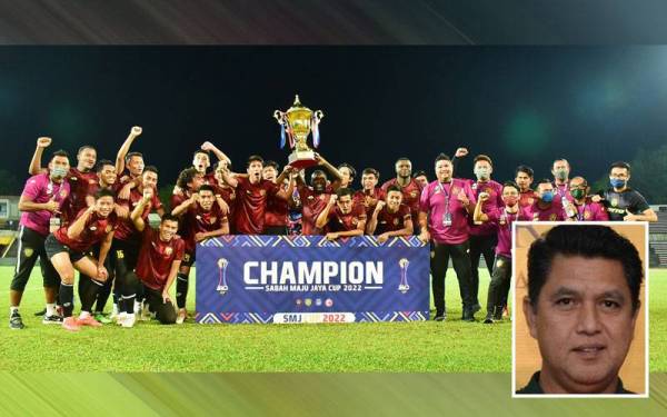 Kejayaan KDA FC muncul juara Piala Sabah Maju Jaya (Piala SMJ) akan menjadi motivasi terbaik pasukan itu menyingkap saingan Liga-M musim ini. Gambar kecil: KHAMAL IDRIS