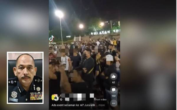 Konsert di Bulatan Sultan Azlan Shah, Bandar Meru Raya, Ipoh yang tular di media sosial disahkan polis tidak mendapat kebenaran pihak berkuasa. (Gambar kecil: Mior Faridalathrash)