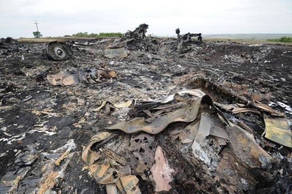 
Serpihan pesawat MH17 bertaburan di timur Ukraine pada Julai 2014. Foto: AFP