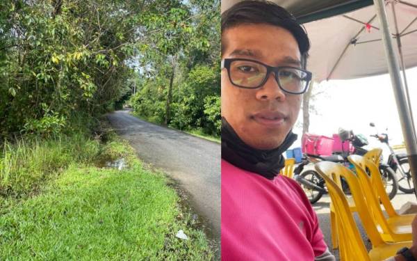 Di sinilah lokasi kejadian Mohd Shafiq dikejar harimau. (Gambar kanan) Mohd Shafiq