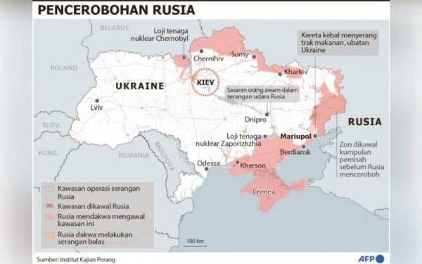 Pencerobohan Rusia di Ukraine. - AFP