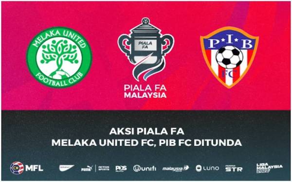 Perlawanan pusingan pertama Piala FA Melaka United menentang PIB FC, yang dijadualkan berlangsung di Stadium Hang Jebat pada malam Sabtu, terpaksa ditunda ke tarikh baharu berikutan kes penularan wabak Covid-19 dalam pasukan.