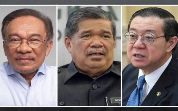 Dari kiri, Anwar, Mohamad dan Guan Eng