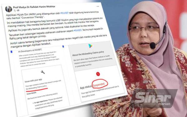 Tangkap layar kenyataan Dr Rafidah Hanim di Facebook pada Khamis. Gambar kecil: Dr Rafidah Hanim