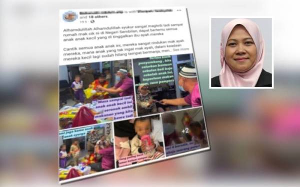 Dakwaan sebuah NGO di media sosial berhubung isu empat beradik yang ditinggalkan ibu bapa mereka di rumah pengasuh. (Gambar kecil kanan: Rosnah)