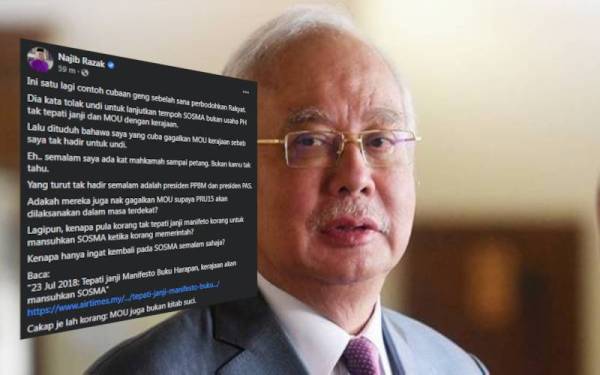 Gambar kecil: Hantaran Facebook Najib