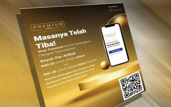 Portal Sinar Premium memperkenalkan konsep bayar per artikel pada harga serendah 50 sen.