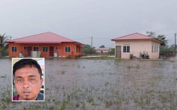 Kawasan RPT Tualang Sekah akan mengalami banjir kilat setiap kali hujan berikutan tiada longkang. Gambar kecil: Mohd Jefri