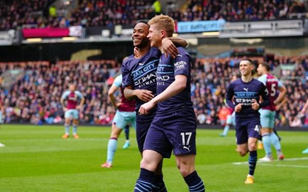 Bruyne antara pencetak gol ketika membantu Manchester City menewaskan Burnley di Turf Moor dalam aksi Liga Perdana Inggeris pada Sabtu.