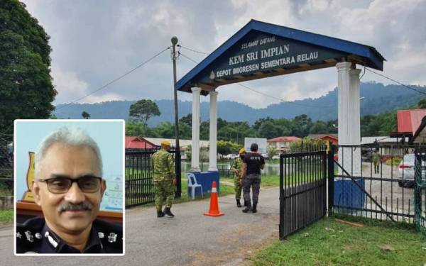 Lokasi insiden rusuhan membabitkan tahanan Depot Imigresen Sementara Sungai Bakap Pulau Pinang. Gambar kecil: Suresh Kumar