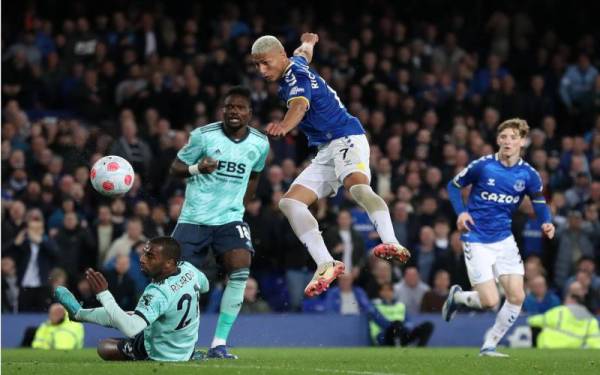 Richarlison penyelamat Everton ketika melayan kunjungan Leicester City di Goodison Park.- Foto Everton Football Club