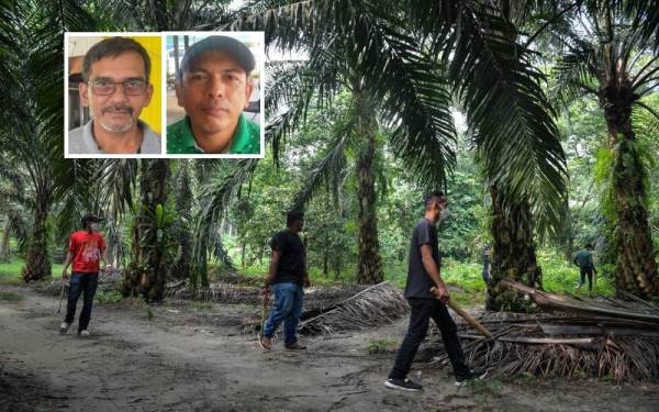 Penduduk setempat melakukan pencarian etnik Rohingya yang melarikan diri dari Depot Imigresen Sementara Sungai Bakap di sekitar kawasan Bukit Relau Hulu Jawi. - Foto Bernama. (Gambar kecil: Jasmi, Azmi)