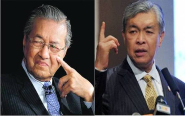 Tun Dr Mahathir Mohamad (kiri), Ahmad Zahid