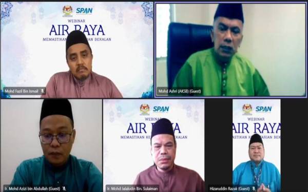 Mohd Ashri (kanan, atas) dan Hizaruddin (kanan, bawah) dalam sebuah program webinar khas bertajuk ‘Air Raya: Memastikan Kelestarian Bekalan’ secara dalam talian pada Rabu.