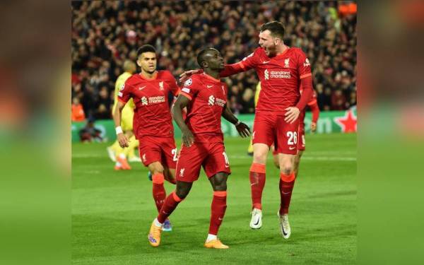 Mane antara penjaring gol untuk Liverpool ketika melayan kunjungan Villarreal dalam perlawanan separuh akhir pertama Liga Juara-Juara di Stadium Anfield.