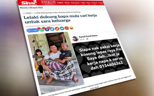 Laporan Sinar Harian pada 21 April lalu.