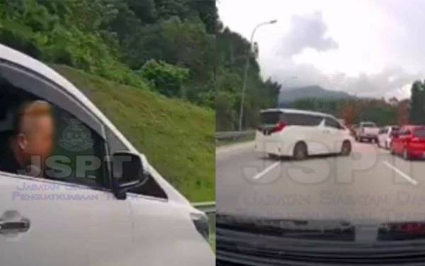 Rakaman video yang tular memaparkan sebuah kenderaan jenis Toyota Alphard dipandu secara berbahaya dengan memotong di lorong kecemasan.