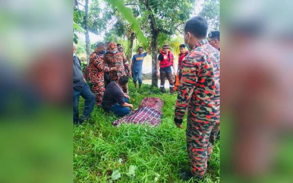 Lelaki yang ditemui lemas selepas terjatuh ke dalam sungai di Kampung Banggol, Jalan Panchor Pokok Sena, dekat sini ketika memancing pada Isnin. - Foto ihsan Jabatan Bomba dan Penyelamat Malaysia (JBPM) Kedah