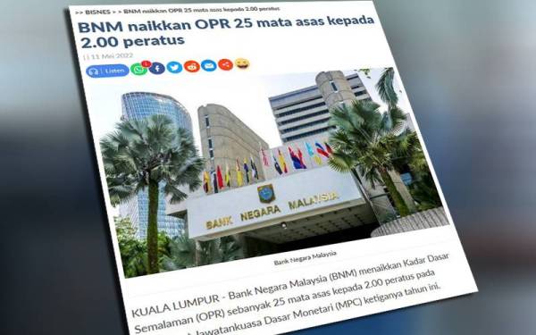 Laporan Sinar Harian pada Rabu.