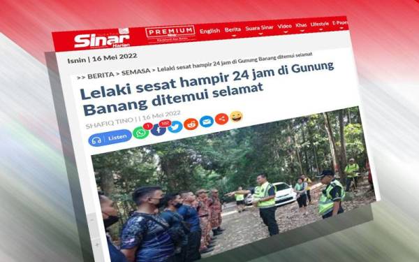 Laporan Sinar Harian pada Isnin.