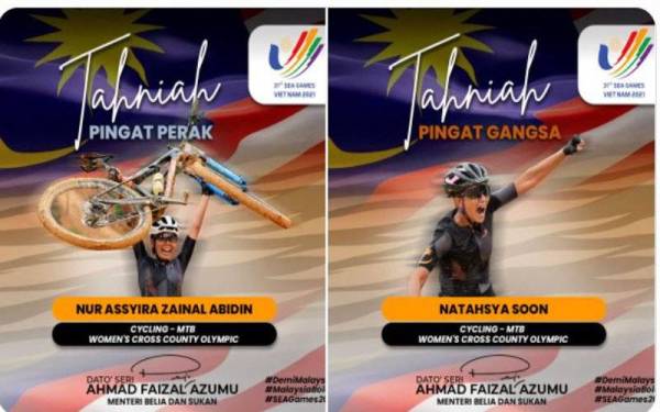 Skuad berbasikal bukit wanita negara memperagakan kayuhan bertenaga untuk menghadiahkan dua pingat pada Sukan SEA ke-31. 