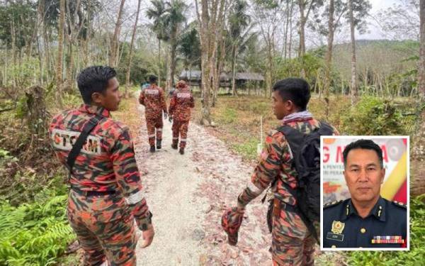 Pasukan STORM JBPM membantu operasi SAR kehilangan seorang lelaki OKU di Batu Kurau pada Januari lalu. (Gambar kecil: Azmi Osman)