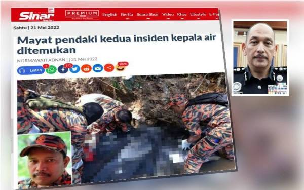 Semua anggota tubuh manusia dan mayat milik dua pendaki wanita yang dihanyutkan kepala air ketika mendaki di Gunung Suku, Simpang Pulai telah dihantar ke Jabatan Forensik HRPB. Gambar kecil: Mior Faridalathrash