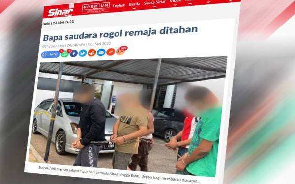 Sinar Harian sebelum ini melaporkan seorang remaja perempuan dirogol ketika menumpang tidur di rumah bapa saudara kerana nenek yang menjaganya pulang ke kampung di Pendang selama dua hari.