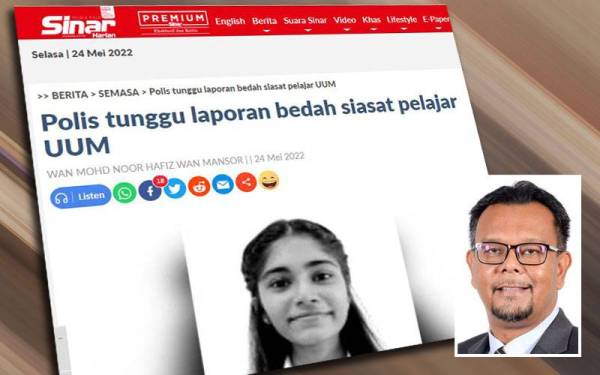 Laporan Sinar Harian pada Selasa. Gambar kecil: Haim Hilman