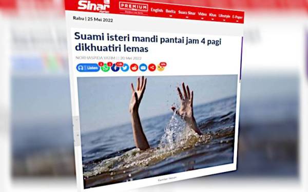 Sebelum ini Sinar Harian melaporkan sepasang suami isteri dari Temerloh, Pahang dikhuatiri lemas ketika mandi-manda di Pantai Penunjuk Kijal di sini, kira-kira jam 4 pagi pada Jumaat.