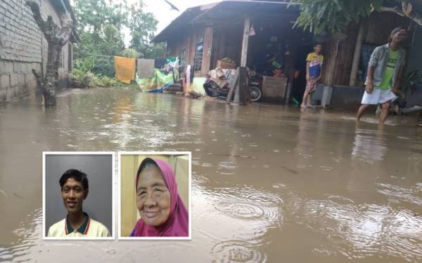 Keadaan rumah penduduk di PPRT Kampung Parit 7 Sungai Leman yang masih digenangi air selepas dilanda banjir pada Rabu. Gambar kecil dari kiri:Mohd Amirul Asraf, Siti Kowiyah