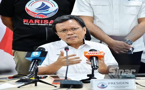 Mohd Shafie pada sidang akhbar selepas mempengerusikan Mesyuarat Majlis Tertinggi Warisan di Kota Kinabalu pada Sabtu.