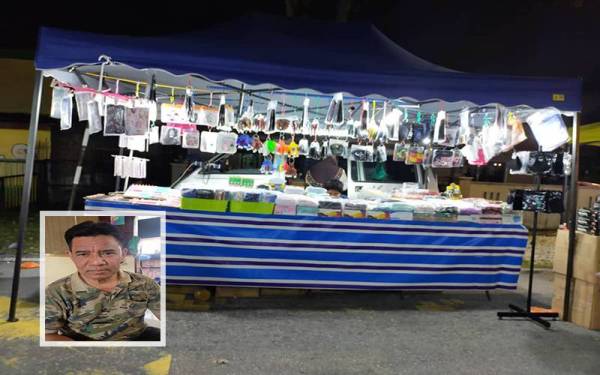 Isteri Zamary mengambil inisiatif berniaga di pasar malam untuk bantu tambah pendapatan keluarga. Gambar kecil: Zamary