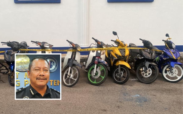 Motosikal yang berjaya dirampas dalam operasi yang dijalankan bermula 18 Mei hingga 1 Jun lalu. Gambar kecil: Shafee