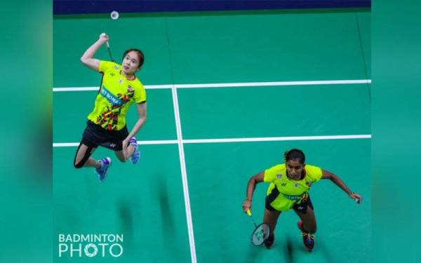 Pearly-Thinaah akan bertemu pilihan keempat dari Jepun, Yuki Fukushima-Sayaka Hirota pada pusingan kedua Terbuka Indonesia 2022. - Foto Badminton Association Malaysia