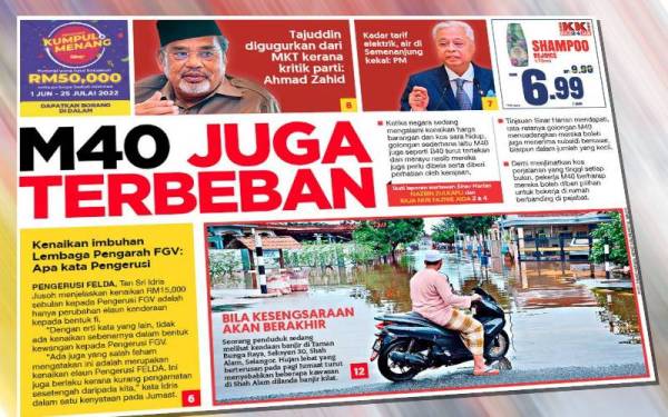 Laporan muka depan Sinar Harian siaran Sabtu.