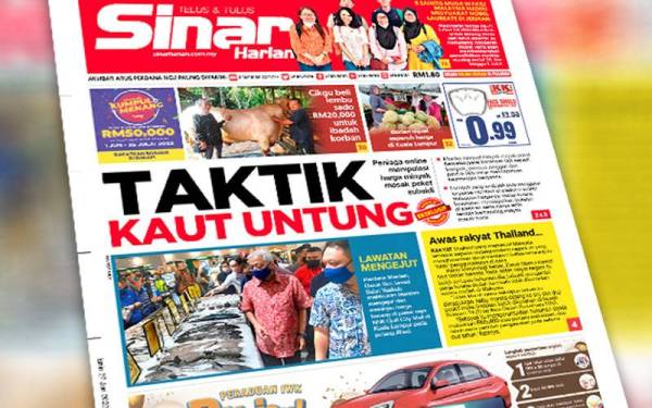 Laporan SInar Harian hari ini.