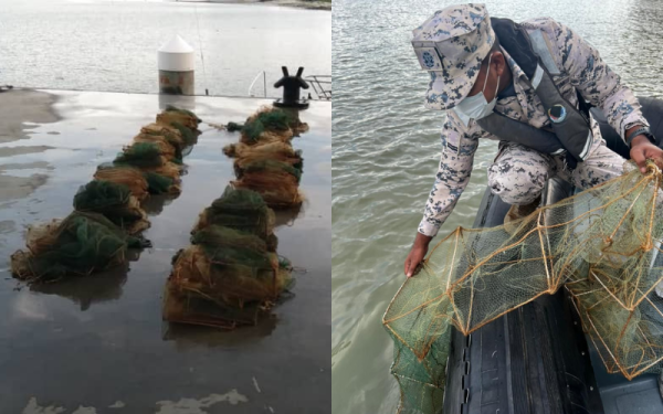 14 set bubu naga dirampas yang ditemui dua lokasi di Sungai Juru pada Selasa.