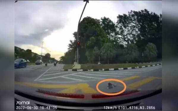 Video tular yang memaparkan seorang kanak-kanak tercampak dari sebuah kereta pada Jumaat.