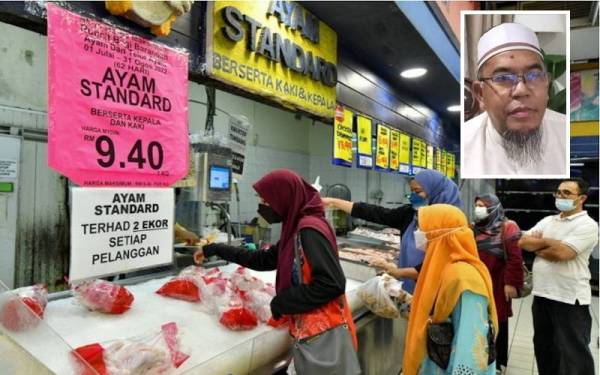 Mohd Azlan (gambar kecil) menyambut baik usaha kerajaan menetapkan harga siling baharu ayam RM9.40 sekilogram.