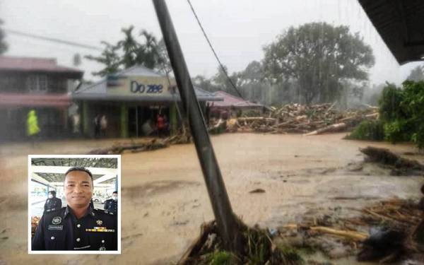 Antara kawasan yang dilanda banjir kilat di daerah Baling. (Gambar dalam) Shamsudin