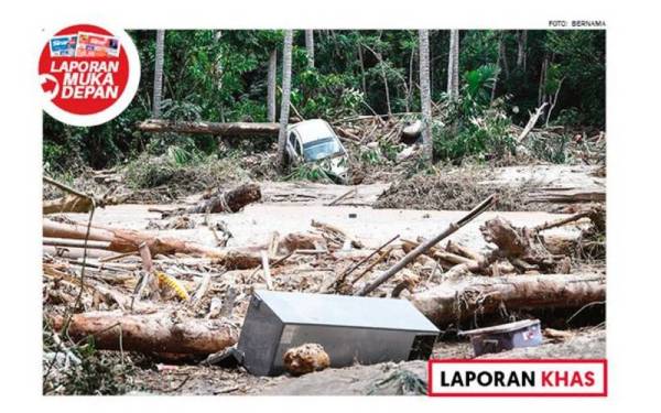 Kerosakan harta benda dan kemusnahan alam sekitar yang berlaku di Kampung Iboi, Baling selepas dilanda banjir lumpur serta kepala air pada petang Isnin.